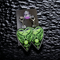 Luna Moth Ouija Acrylic Dangles Lime Green (Earrings)
