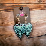 Luna Moth Ouija Acrylic Dangles Teal Green (Earrings)