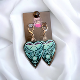 Luna Moth Ouija Acrylic Dangles Teal Green (Earrings)