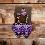 Luna Moth Ouija Acrylic Dangles Purple (Earrings)