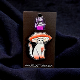 Mushroom Kittie Acrylic Pin