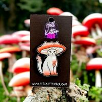 Mushroom Kittie Acrylic Pin