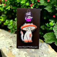 Mushroom Kittie Acrylic Pin