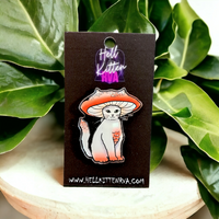 Mushroom Kittie Acrylic Pin