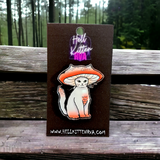 Mushroom Kittie Acrylic Pin