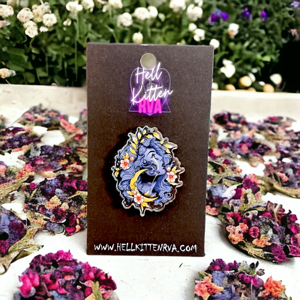 Moon Maiden Acrylic Pin