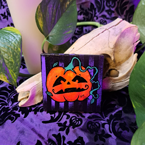 3x3 Hand Painted Pumpkin Mini