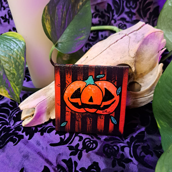 3x3 Hand Painted Pumpkin Mini