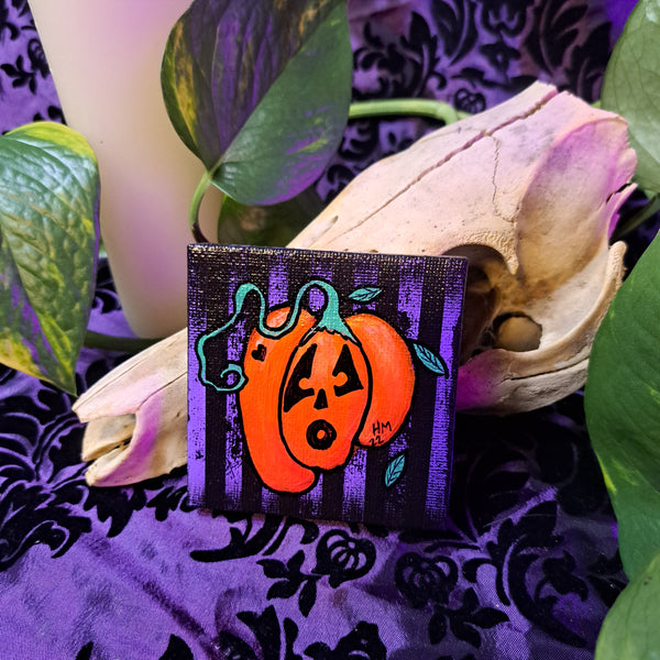 3x3 Hand Painted Pumpkin Mini