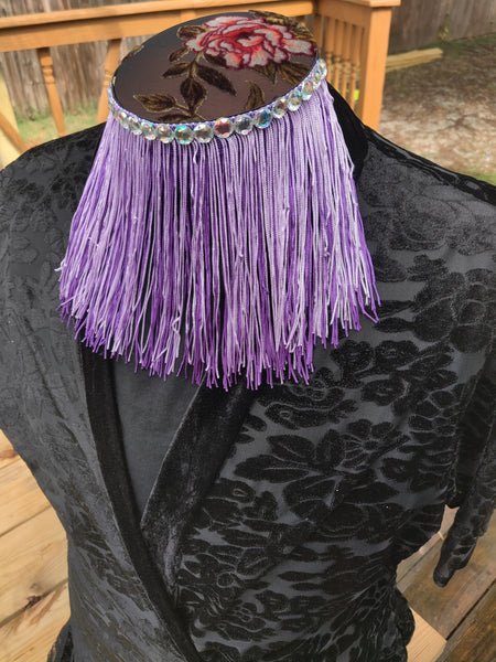 Divine Possum Fringe Collar Light/Dark Purple