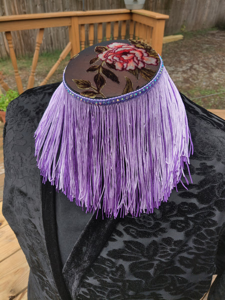 Divine Possum Fringe Collar Light Purple & Dark Purple