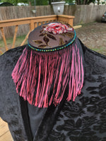 Divine Possum Fringe Collar Neon Pink & Black