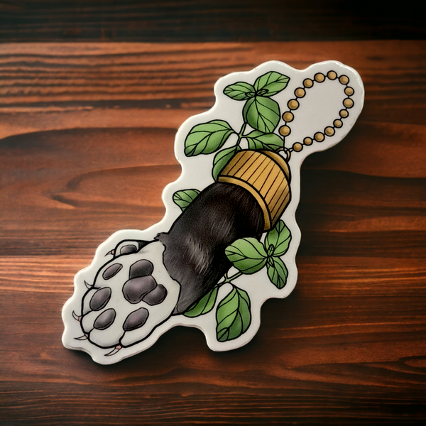 Lucky Cat Paw Sticker HellKittenRVA