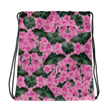 Moths and Cherry blossom Drawstring bag