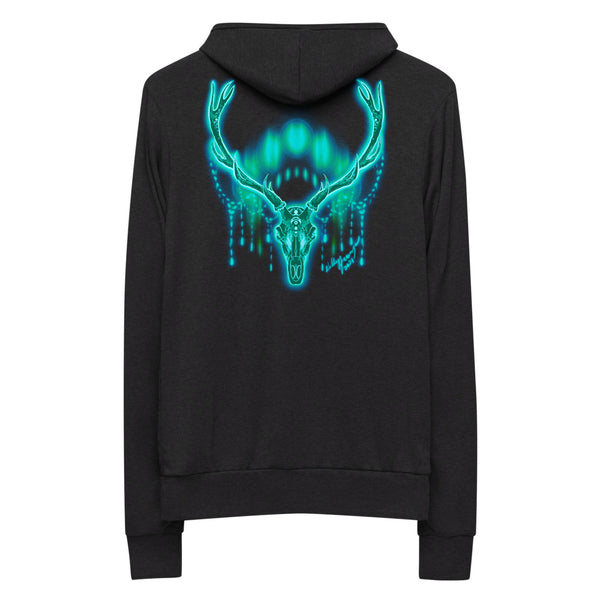 Moon Deer Teal Unisex zip hoodie